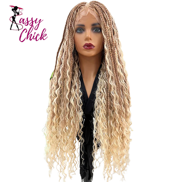 Synthetic 32" Bohemian Full Lace Braided Wig Sassy Chick Logo