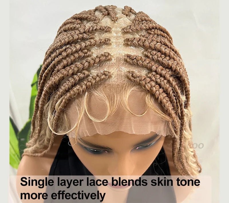 Synthetic 32" Bohemian Full Lace Braided Wig scalp