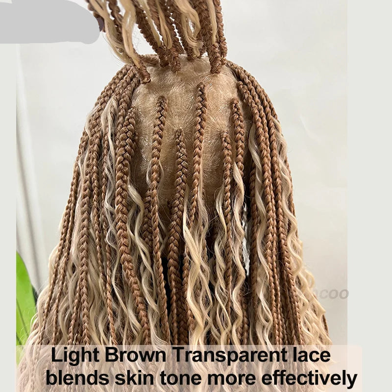 Synthetic 32" Bohemian Full Lace Braided Wig lace