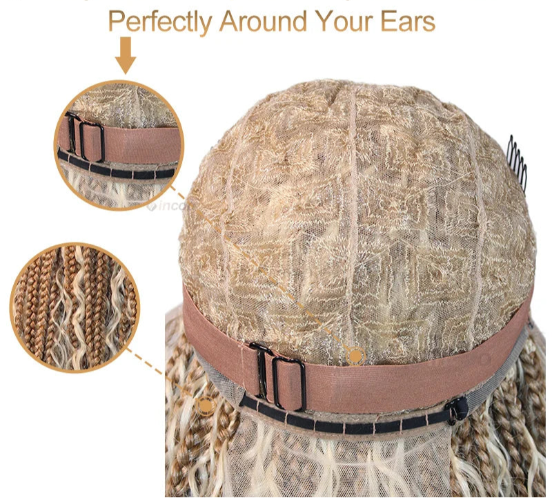Synthetic 32" Bohemian Full Lace Braided Wig strap