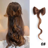 Brown Synthetic Bowknot Claw Long Curly Wavy Ponytail Extensions