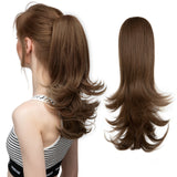 Synthetic Claw Clip In Ponytail Hair 14" light brown 