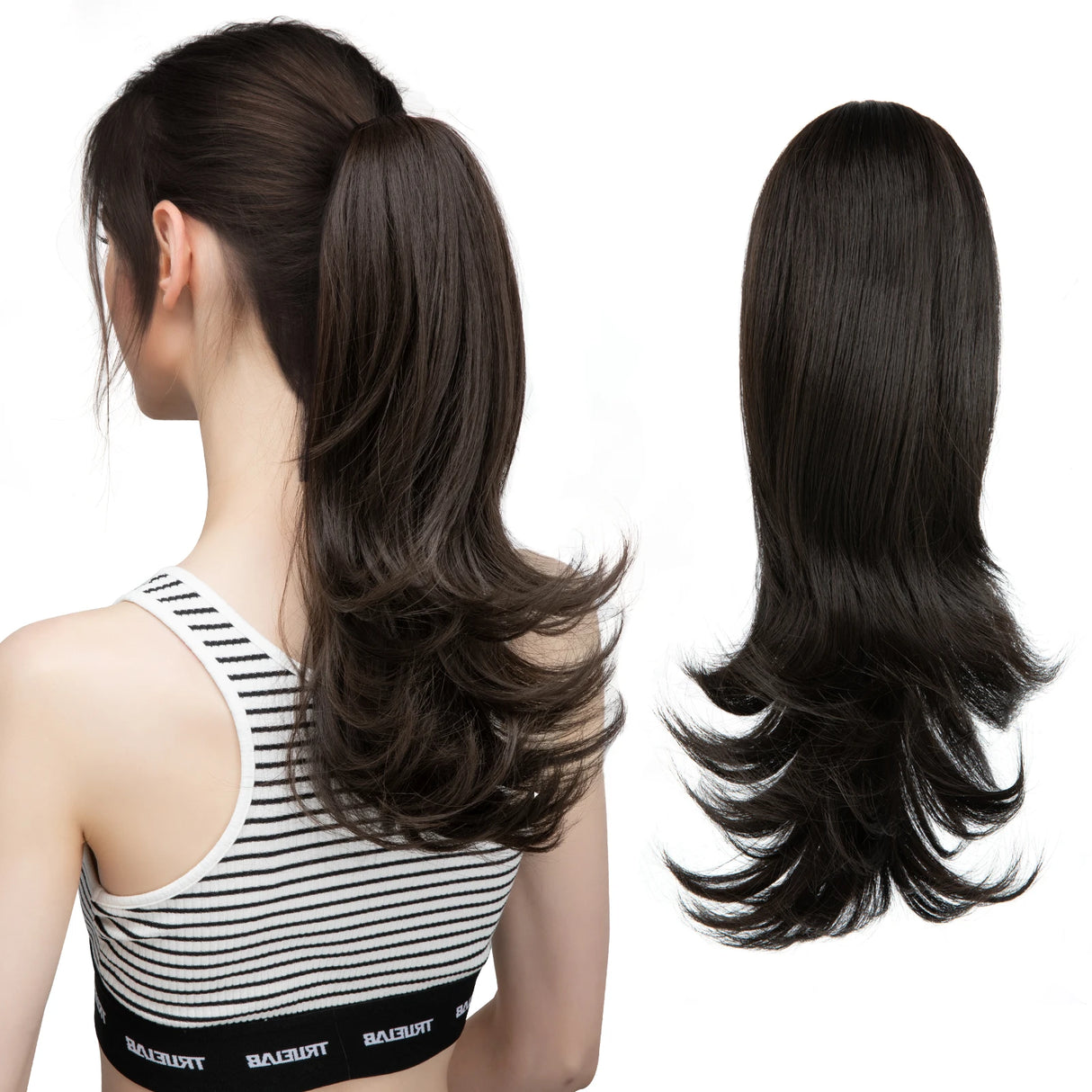 Synthetic Claw Clip In Ponytail Hair 14" black