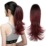Synthetic Claw Clip In Ponytail Hair 14" red