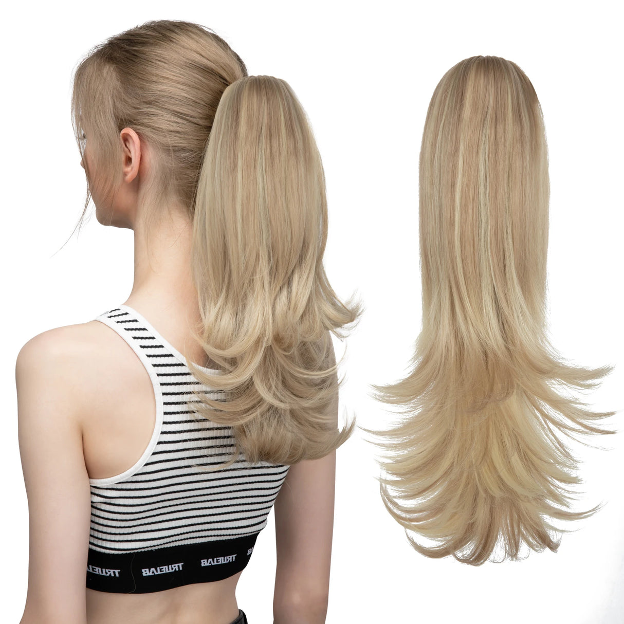 Synthetic Claw Clip In Ponytail Hair 14" ash blonde 