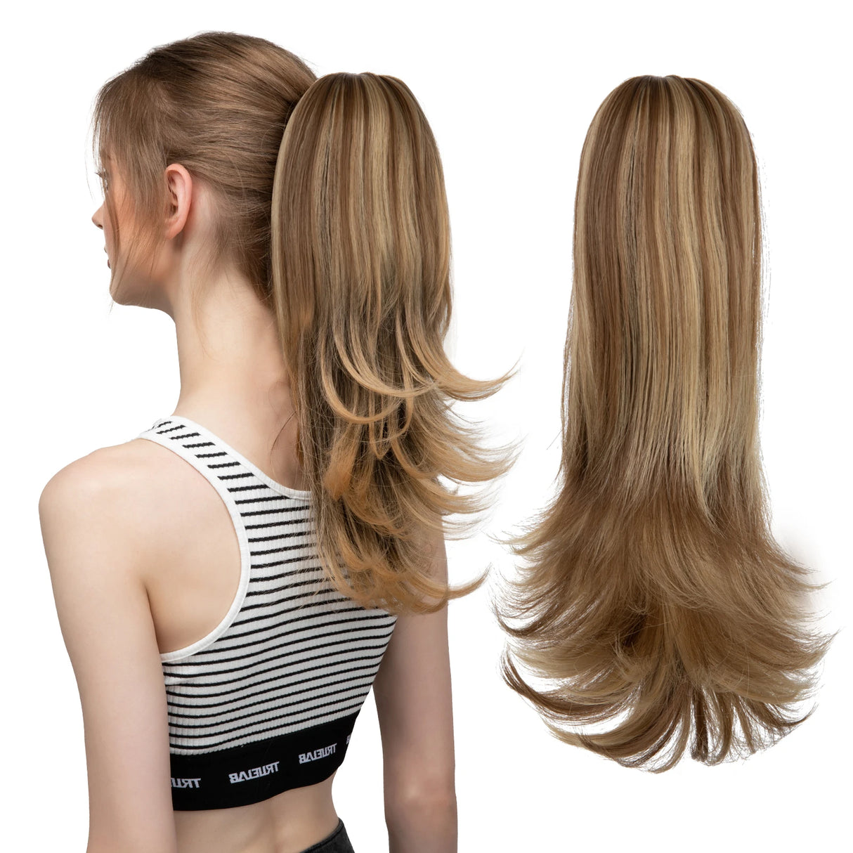 Synthetic Claw Clip In Ponytail Hair 14" ash blonde 