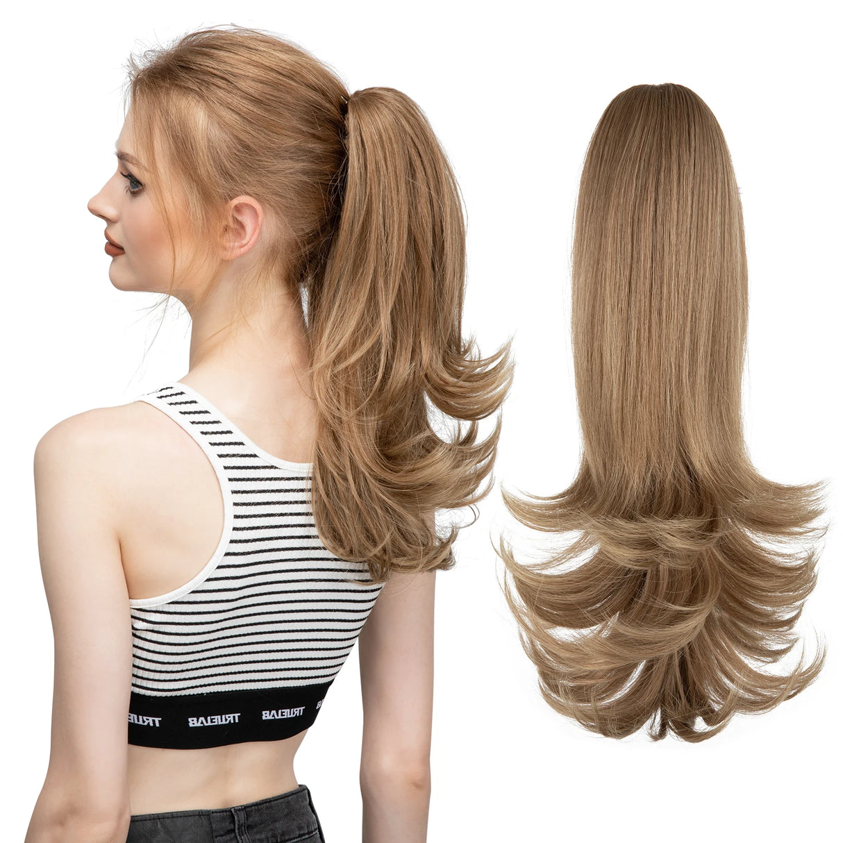 Synthetic Claw Clip In Ponytail Hair 14" ash blonde