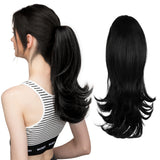 Synthetic Claw Clip In Ponytail Hair 14" off balck