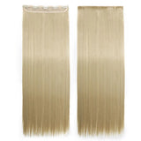 Synthetic Clip in Hair Extensions Natural Straight Long ash blonde