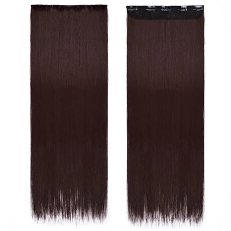 Synthetic Clip in Hair Extensions Natural Straight Long