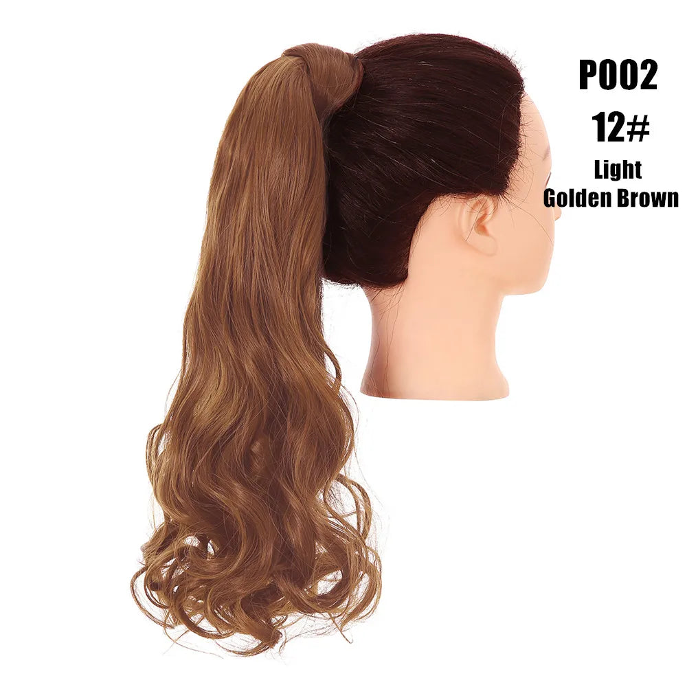 Synthetic Clip in Ponytail Wrap Around Pony Tail light golden brown 