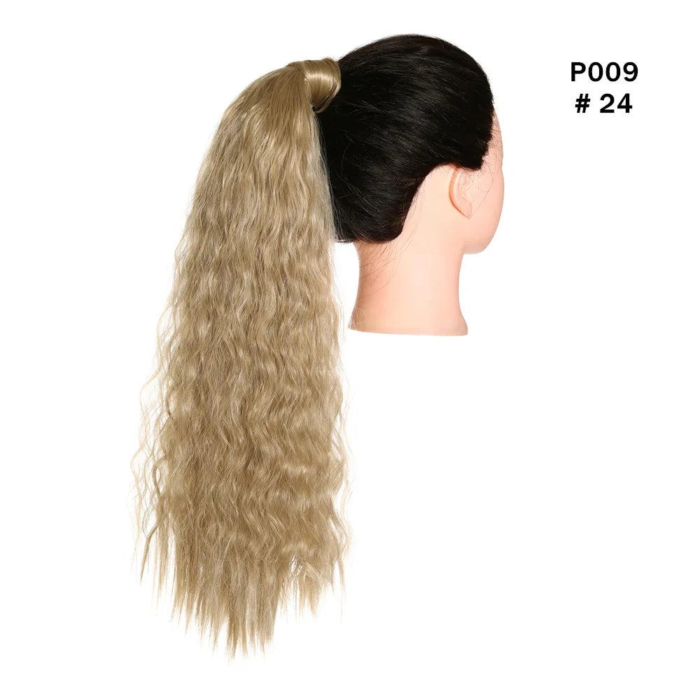 Synthetic Clip in Ponytail Wrap Around Pony Tail blonde