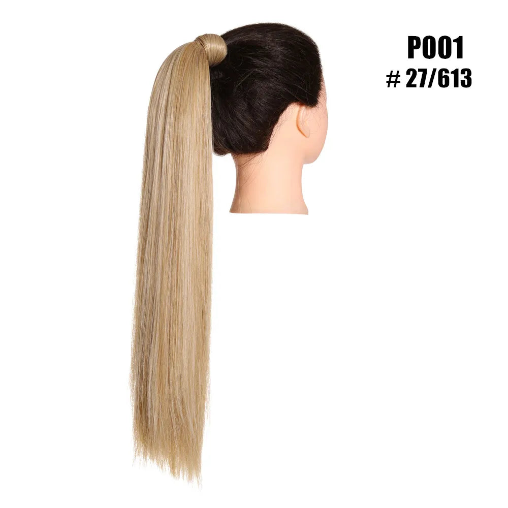 Synthetic Clip in Ponytail Wrap Around Pony Tail blonde 