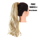 Synthetic Clip in Ponytail Wrap Around Pony Tail dirty blonde curl