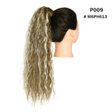 Synthetic Clip in Ponytail Wrap Around Pony Tail white highlight 