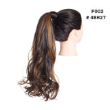 Synthetic Clip in Ponytail Wrap Around Pony Tail black brown curly 