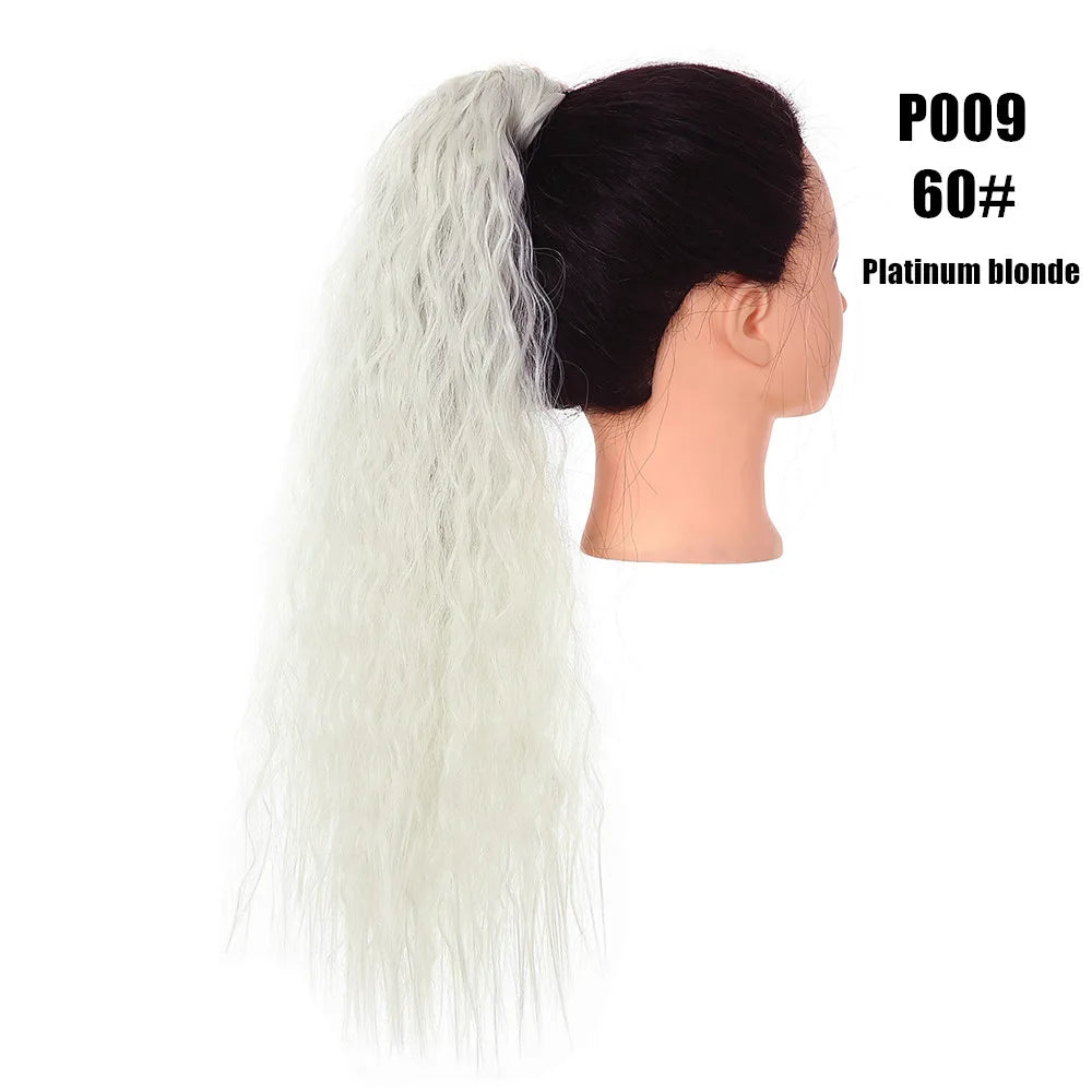 Synthetic Clip in Ponytail Wrap Around Pony Tail platinum blonde