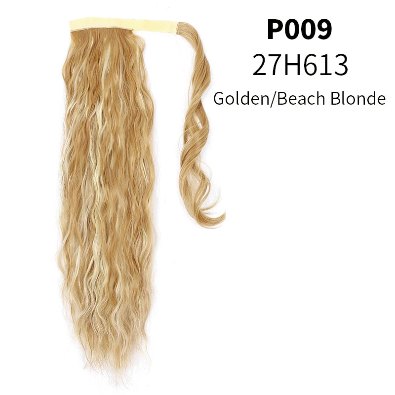 Synthetic Clip in Ponytail Wrap Around Pony Tail golden/ beach blonde
