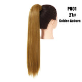 Synthetic Clip in Ponytail Wrap Around Pony Tail golden auburn 
