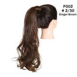 Synthetic Clip in Ponytail Wrap Around Pony Tail ginger brown 