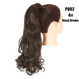 Synthetic Clip in Ponytail Wrap Around Pony Tail black brown
