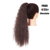 Synthetic Clip in Ponytail Wrap Around Pony Tail chocolate curly