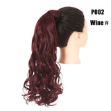 Synthetic Clip in Ponytail Wrap Around Pony Tail wine curly