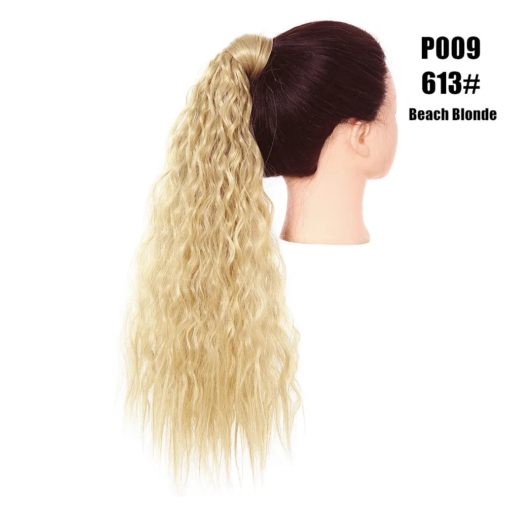 Synthetic Clip in Ponytail Wrap Around Pony Tail beach blonde