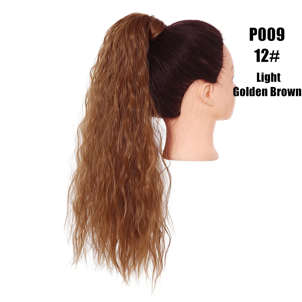 Synthetic Clip in Ponytail Wrap Around Pony Tail light golden brown
