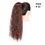 Synthetic Clip in Ponytail Wrap Around Pony Tail light brown curly 