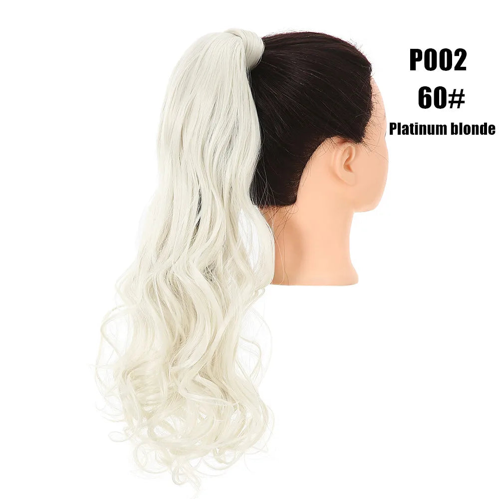 Synthetic Clip in Ponytail Wrap Around Pony Tail platinum blonde 
