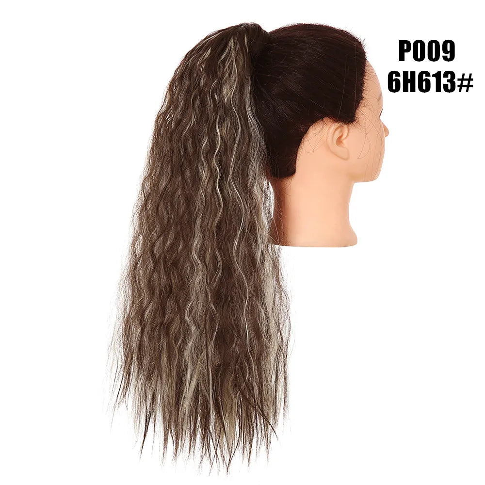 Synthetic Clip in Ponytail Wrap Around Pony Tail light brown 
