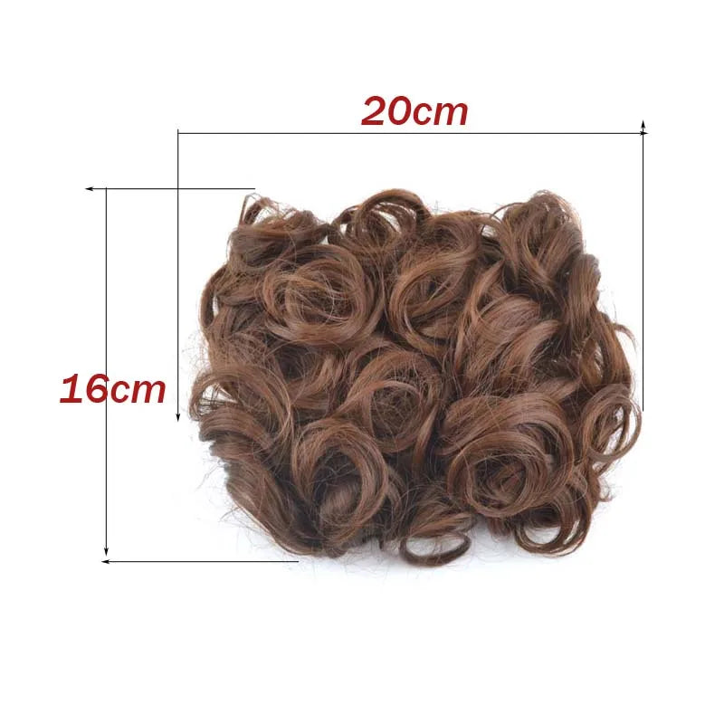 Synthetic Curly Messy Hair Bun Pad Hair Extension size