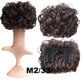 Synthetic Curly Messy Hair Bun Pad Hair Extension ash grey