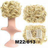 Synthetic Curly Messy Hair Bun Pad Hair Extension beach blonde