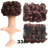 Synthetic Curly Messy Hair Bun Pad Hair Extension red
