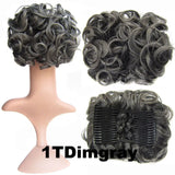Synthetic Curly Messy Hair Bun Pad Hair Extension grey