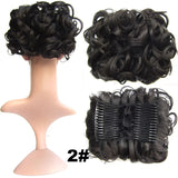 Synthetic Curly Messy Hair Bun Pad Hair Extension off-black