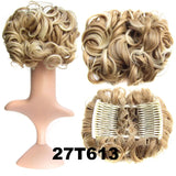 Synthetic Curly Messy Hair Bun Pad Hair Extension blonde