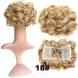 Synthetic Curly Messy Hair Bun Pad Hair Extension ash blonde