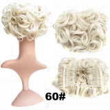 Synthetic Curly Messy Hair Bun Pad Hair Extension white