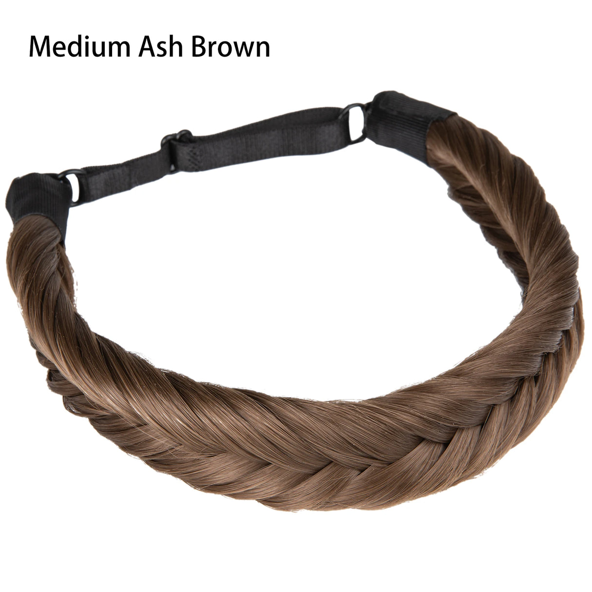 Synthetic Fishtail Braid Hairband Bohemian Style medium ash brown