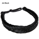 Synthetic Fishtail Braid Hairband Bohemian Style jet black