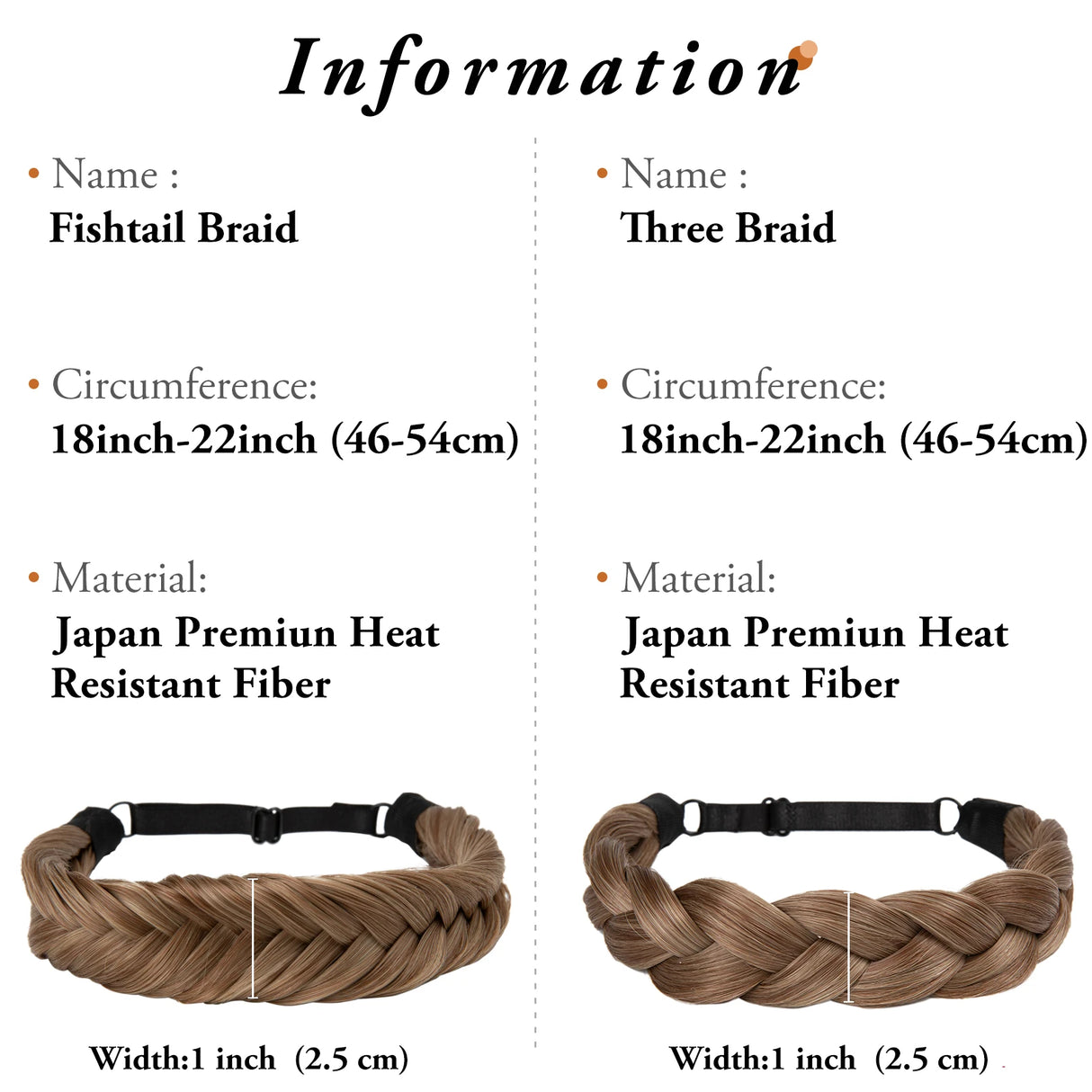 Synthetic Fishtail Braid Hairband Bohemian Style information