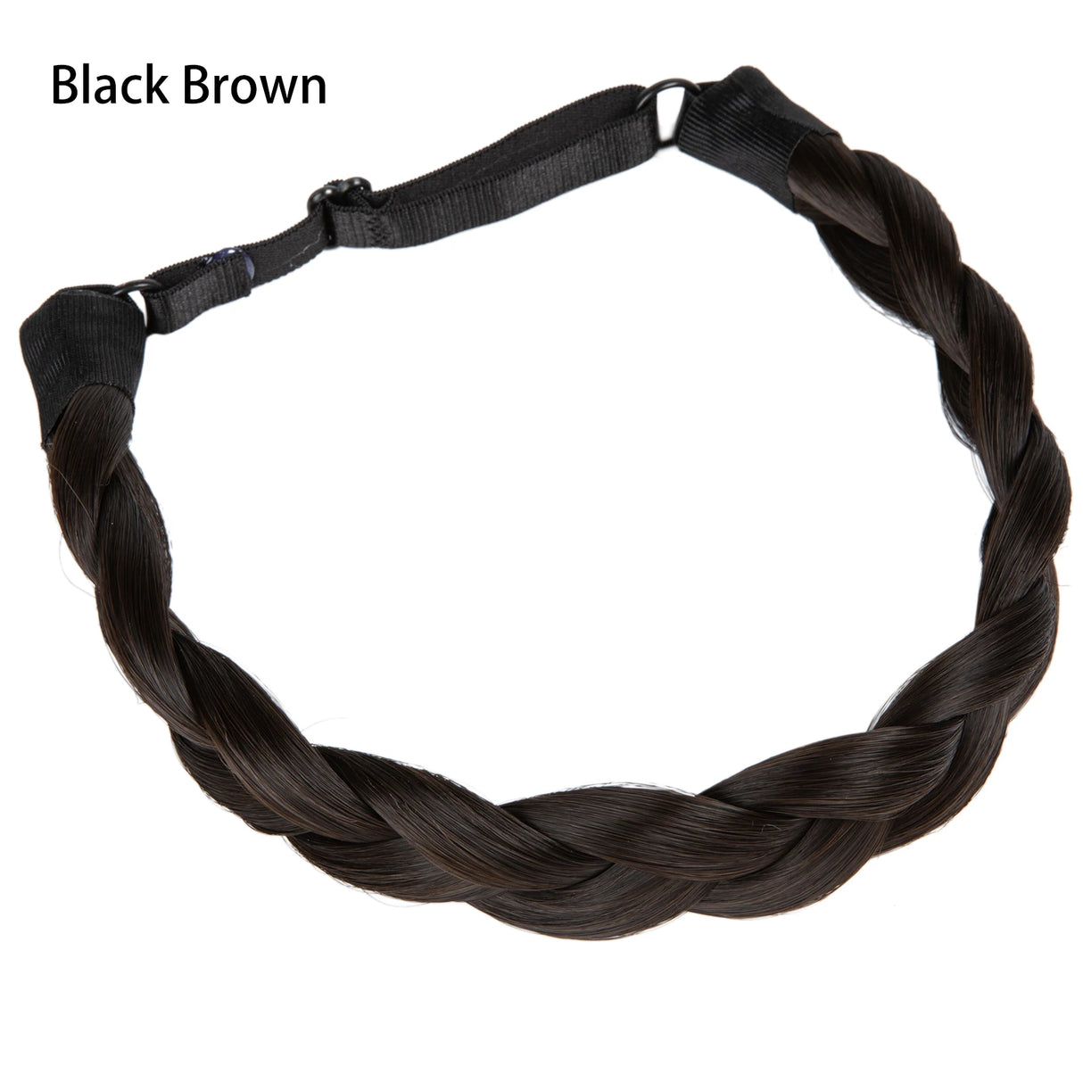 Synthetic Fishtail Braid Hairband Bohemian Style black brown