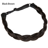 Synthetic Fishtail Braid Hairband Bohemian Style black brown
