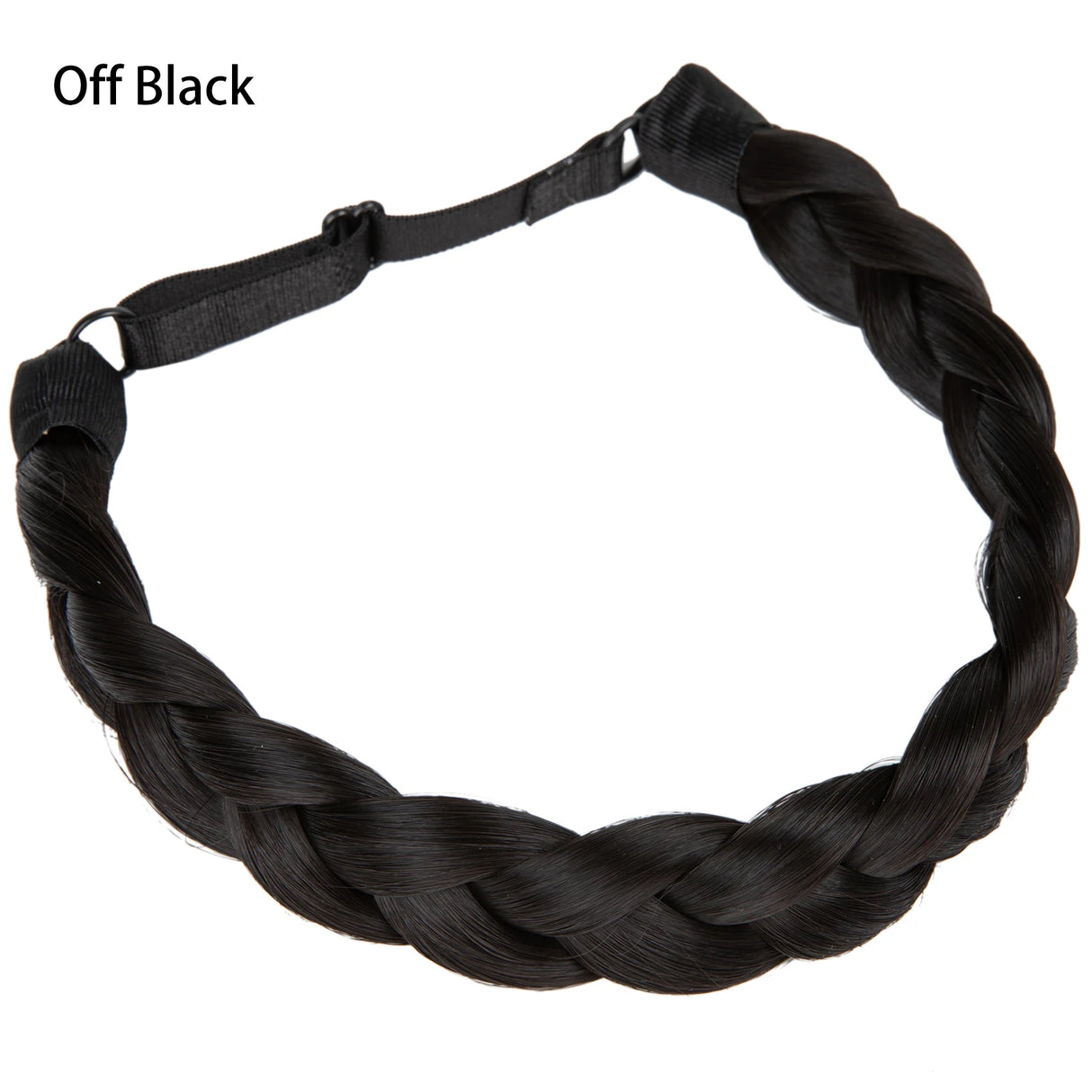 Synthetic Fishtail Braid Hairband Bohemian Style off black
