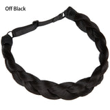 Synthetic Fishtail Braid Hairband Bohemian Style off black