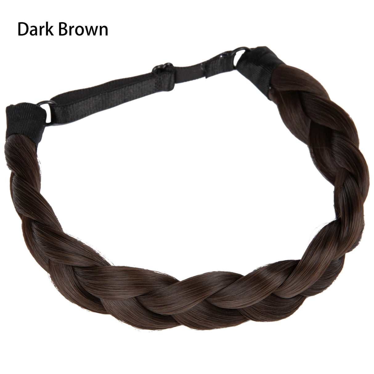 Synthetic Fishtail Braid Hairband Bohemian Style dark brown