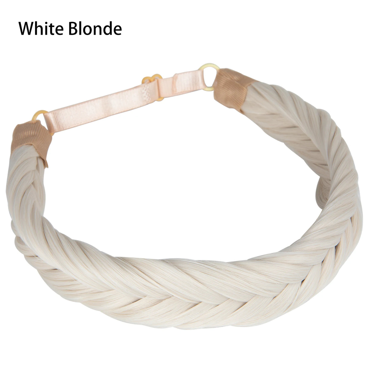 Synthetic Fishtail Braid Hairband Bohemian Style white blonde